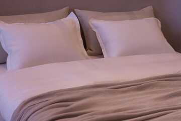 bed with set for two persons