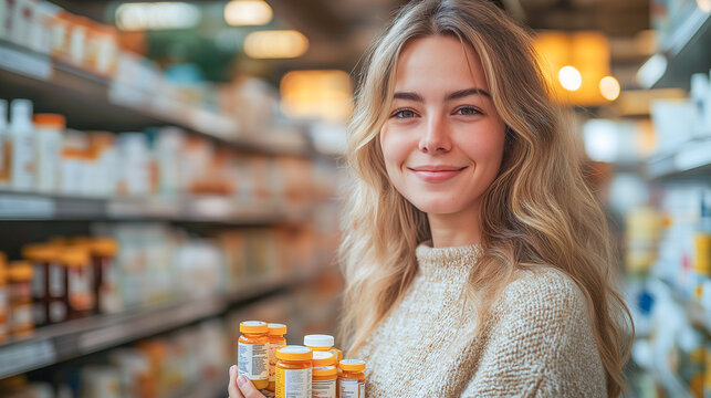 pharmacist is offering medicine to a customer and explains the medicine