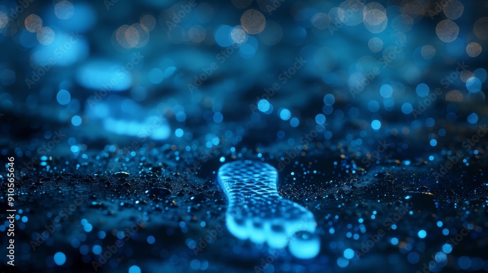 Poster a digital footprint made of binary code, illustrating the significance of cybersecurity and protecti