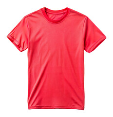 Bright red short sleeve athletic shirt, cut out - stock png.