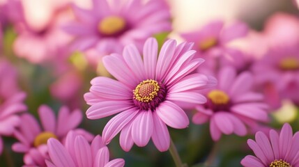 Obraz premium Pink Daisy Flowers in Full Frame