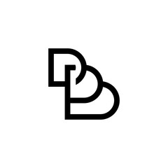 letter initial DB logo vector black color