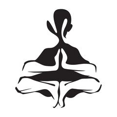 Yoga. Yogi in the lotus position. Meditation. Yoga Meditation Art