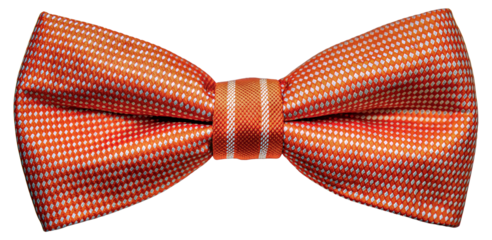 Bright orange bow tie with dots perfect for formal occasions or parties, cut out - stock png.