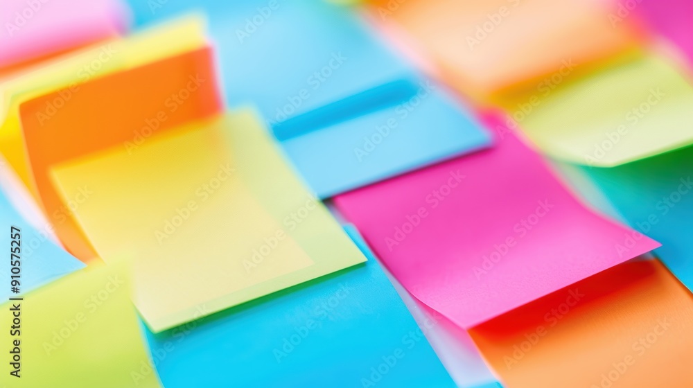 Poster colorful reminder sticky notes forming an abstract pattern, great for background use