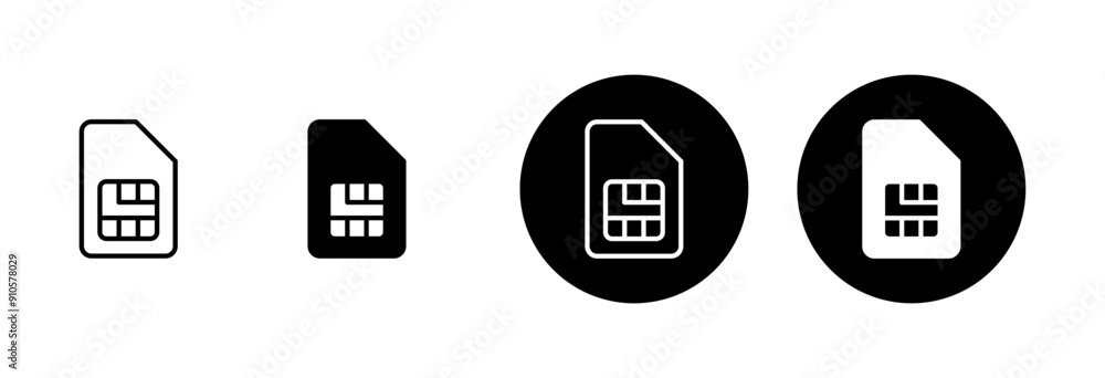 Poster sim card icon vector isolated on white background. mobile sim icon. mobile cellular phone sim card c