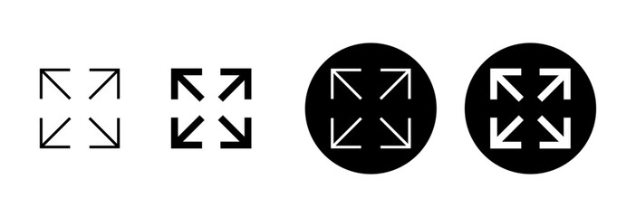 Fullscreen Icon vector isolated on white background. Expand to full screen icon. Fullscreen sign icon. Arrows symbol © Oliviart