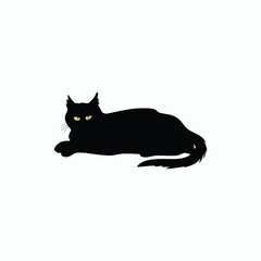 Obraz premium Cat silhouette set animals vector template illustration