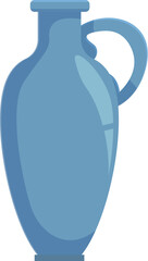 Blue ceramic amphora standing on a white background, perfect for projects related to history, art, or ancient greece