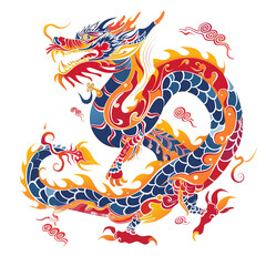 Fototapeta premium Chinese dragon themed design for festival on transparent background,&nbsp;png