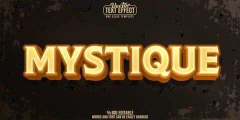 Mystique editable text effect, customizable history and ancient 3d font style