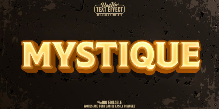 Mystique editable text effect, customizable history and ancient 3d font style