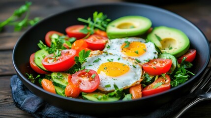 Delicious Avocado Eggs Breakfast Salad