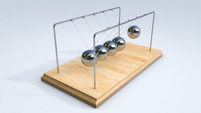 Newton's cradle render 3D