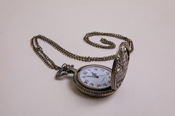 train engraved pocket watch