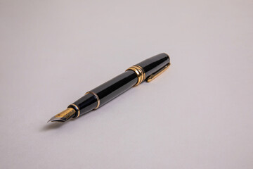 black fountain pen in elegant case