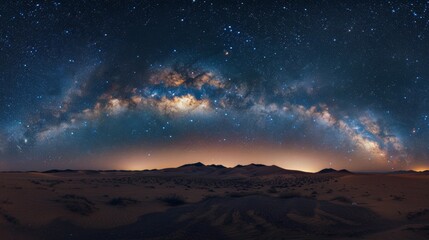 desert at night with a beautiful starry sky