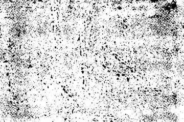 Grunge texture black and white for background. Texture of chips, cracks, scratches, scuffs, dust, dirt. Dark monochrome surface. Old vintage vector pattern.