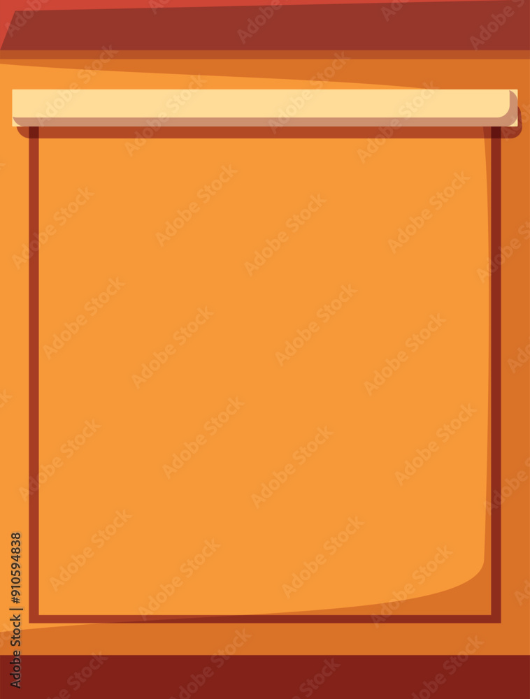 Poster simple illustration of an empty projection screen hanging on a wall, perfect for representing classr