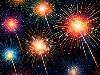 Fototapeta premium Fireworks Display in the sky