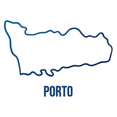 Porto, Portugal district simplified vector map