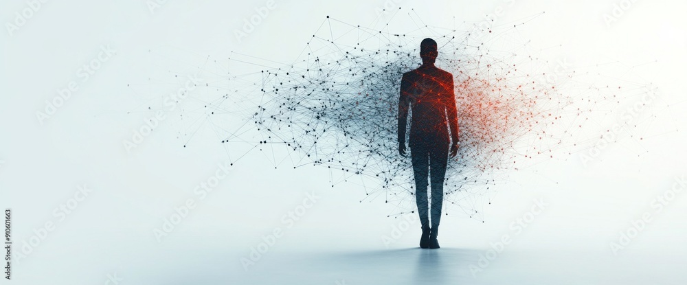 Poster employees working in an abstract business environment with network system natural lighting copy spac