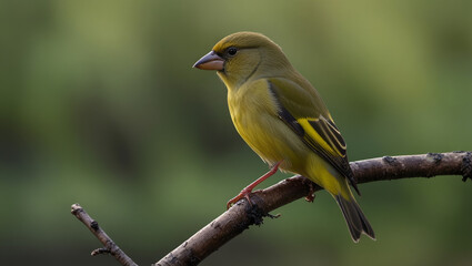 Fototapeta premium a yellow wagtail on a branch in the morning