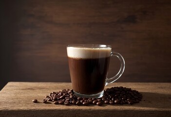 cup of coffee with beans