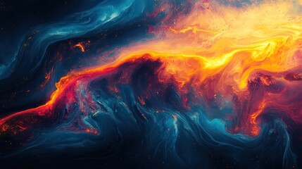 Fototapeta premium A colorful swirl of light and dark blue and red colors