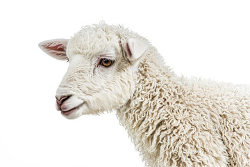 Obraz premium Close Up of a Fluffy White Lamb's Face