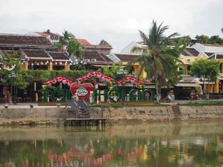 The streets of Hoi An Old town with many lanterns	