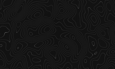 Abstract topographic contour map concept, cartography geographic terrain pattern design, topo wavy black and white mountain surface, liquid line art background animation