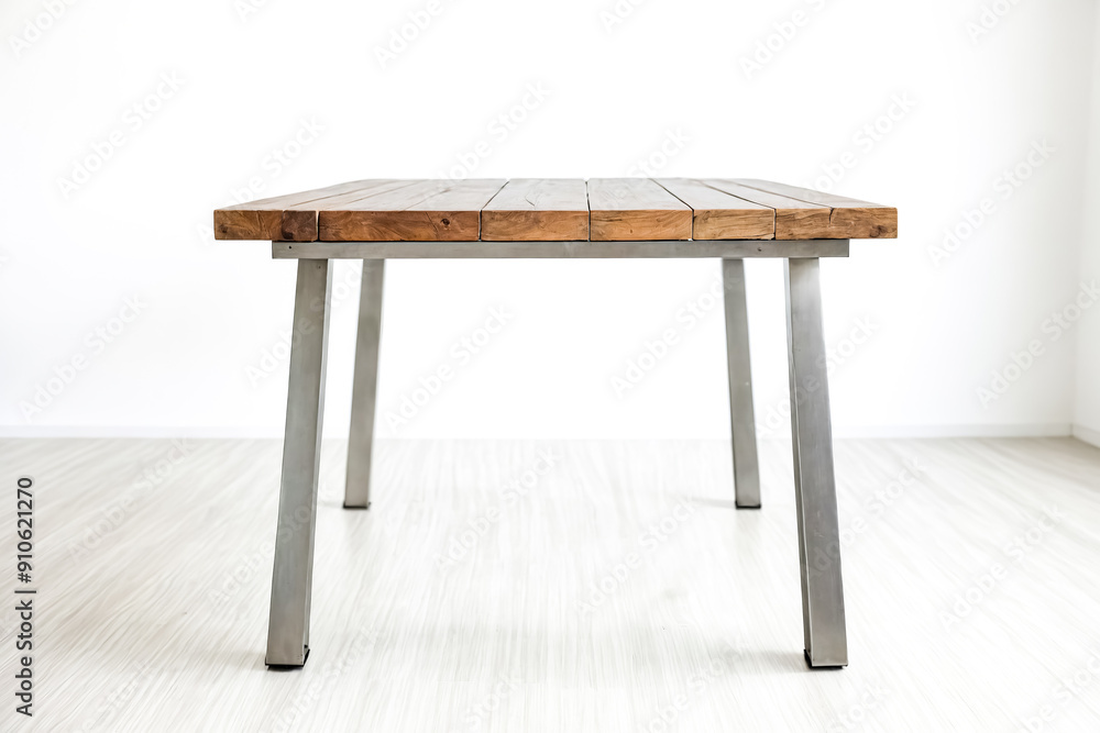 Poster Wooden Table with Metal Legs