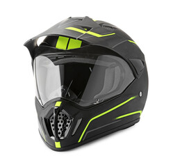 Modern motorcycle helmet with visor isolated on white