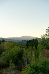 A beautiful view of mountains in White Mountain National Forest.