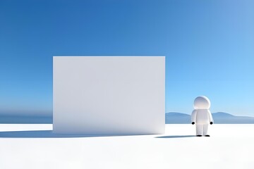 3D person standing in front of a clean white background. Generative AI