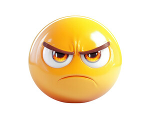 Fototapeta premium A angry face isolated on white transparent background