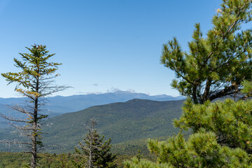 A beautiful view of mountains in White Mountain National Forest.