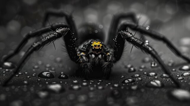 Latrodectus mactans - southern black widow or the shoe button spider, a venomous species of spider in the genus Latrodectus.