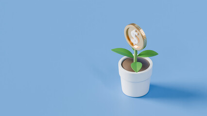 Money tree, business concept, 3d rendered, not AI generated