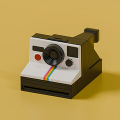 Fototapeta premium Polaroid camera, classic gadget, 3d rendered, not AI generated