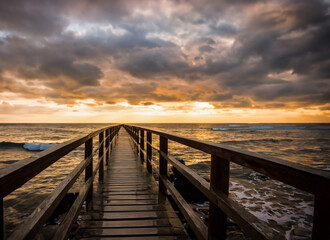 Obraz premium sunset on the pier