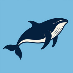 Fototapeta premium illustration of a dolphin, animal, dolphin, sea, vector, ocean, blue, cartoon, illustration, fin, water, white, isolated, underwater, mammal