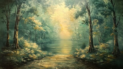 Fototapeta premium Tranquil Forest River
