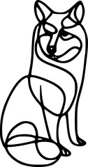 dog line art illustration