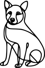 dog line art illustration