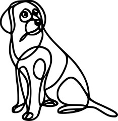 dog line art illustration