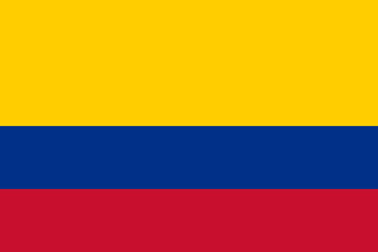 The official national flag of Colombia. Flag of the Republic of Colombia. Correct proportions and colors. Vector illustration