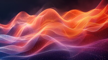 Obraz premium Abstract Orange and Purple Waves with Sparkles