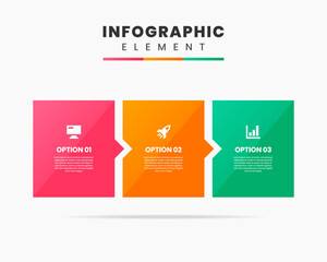 Vector Graphic Infographic Element Design icon templates with 3 options or steps. Can be used for process diagram, presentations, workflow layout, banner, flow chart, infographic.